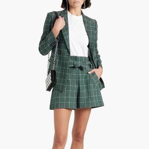 NWT MAJE ITRITO green plaid belted shorts 💚